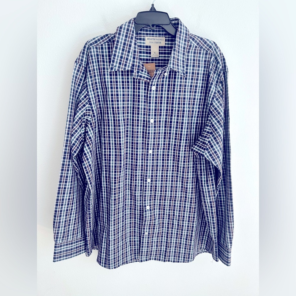 NWT Duluth Trading Co. Wrinklefighter Long Sleeve Button Down Shirt Size XL